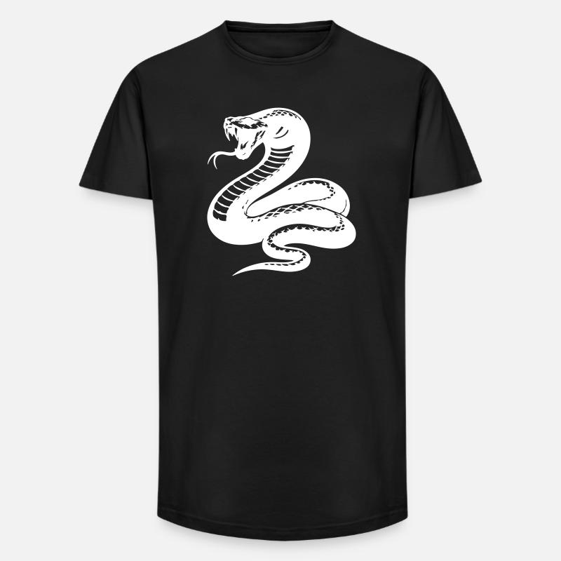 Snake Python Silhouette - Long Fit Men's T-Shirt - black