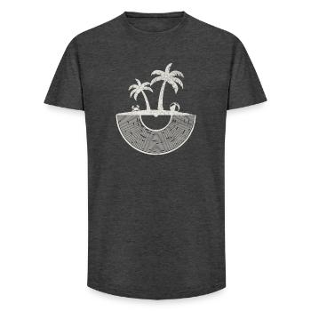 Tropical Vinyl Island Sunset Art - Long Fit Männer T-Shirt - Anthrazit - Vorne - AI Model Male 185 light (185cm)