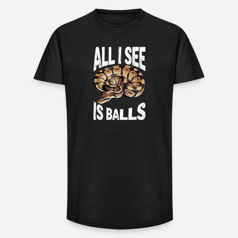 Königspython Schlangen Liebhaber Terrarium Python - Long Fit Männer T-Shirt - Schwarz