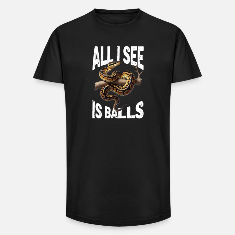 Königspython Schlangen Liebhaber Terrarium Python - Long Fit Männer T-Shirt - Schwarz