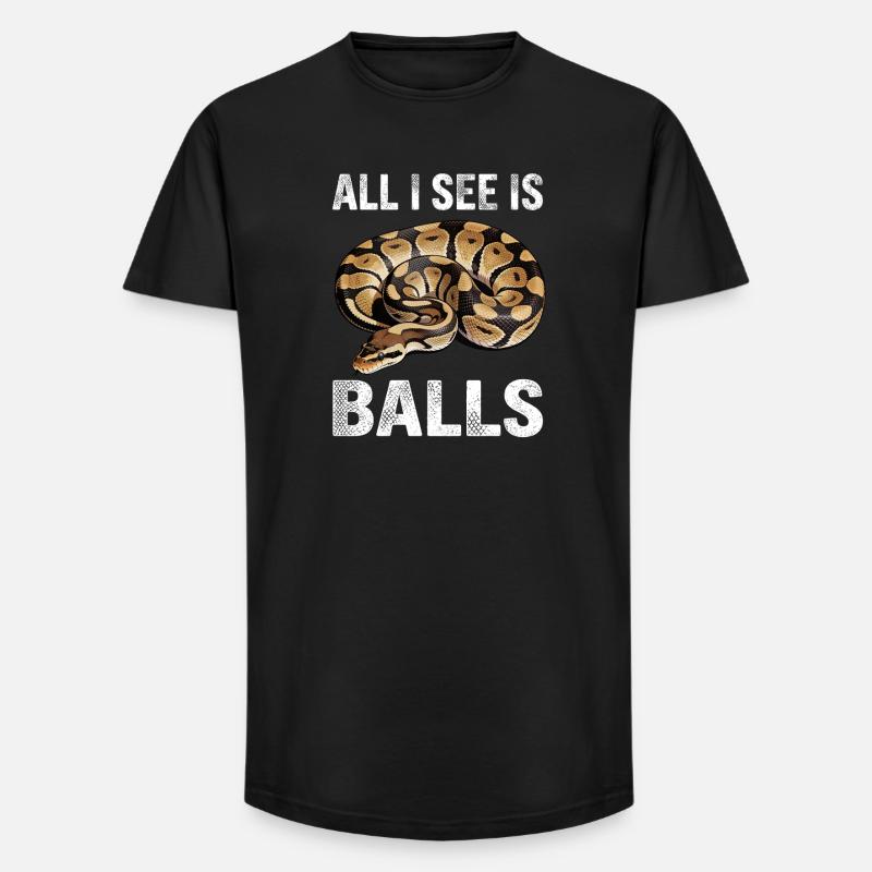 Königspython Schlangen Liebhaber Terrarium Python - Long Fit Männer T-Shirt - Schwarz