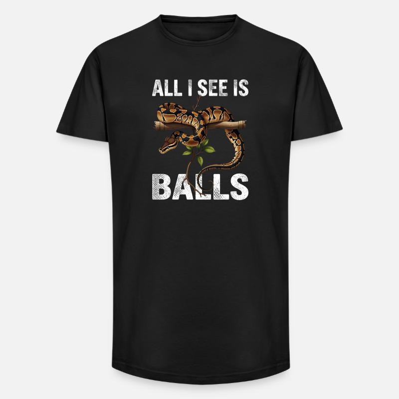 Königspython Schlangen Liebhaber Terrarium Python - Long Fit Männer T-Shirt - Schwarz