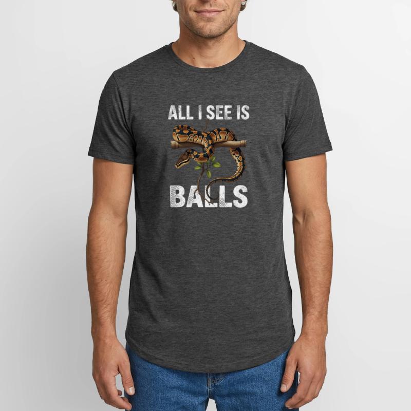Königspython Schlangen Liebhaber Terrarium Python Long Fit Männer T-Shirt
