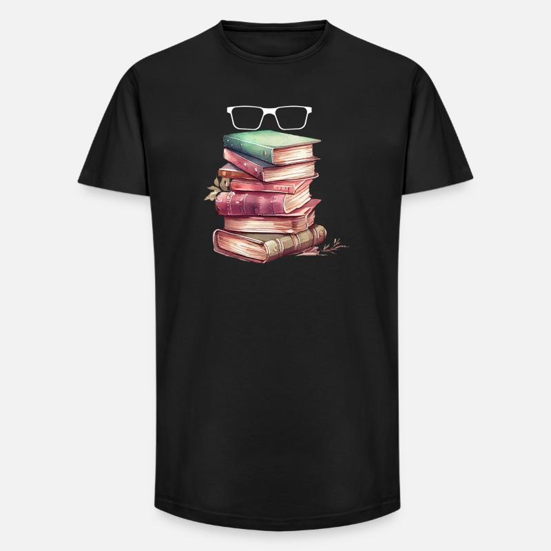 Buchliebhaber Buchnerd - Long Fit Männer T-Shirt - Schwarz