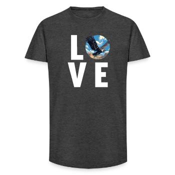 Vautour - T-shirt coupe longue homme - charbon - Devant - AI Model Male 185 light (185cm)