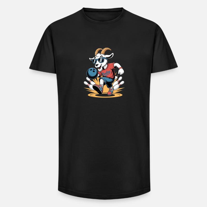Bowling Goat Cool Bowling-motiv - Long fit herre T-shirt - sort