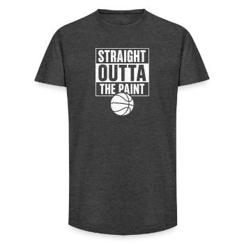 Straight Outta The Paint Basketball Sport - Long Fit Men's T-Shirt - charcoal grey - Front - AI Model Male 185 light (185cm)