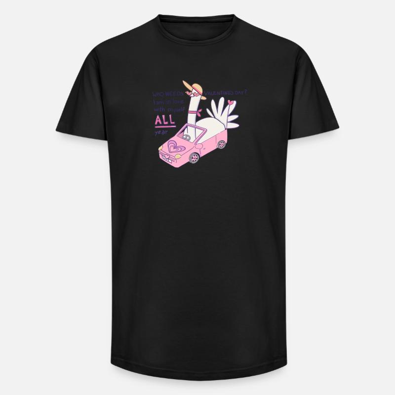 Who needs valentines day? - Long Fit Männer T-Shirt - Schwarz