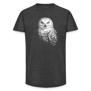 Harfang des neiges - T-shirt coupe longue homme - charbon - Devant - AI Model Male 185 light (185cm)