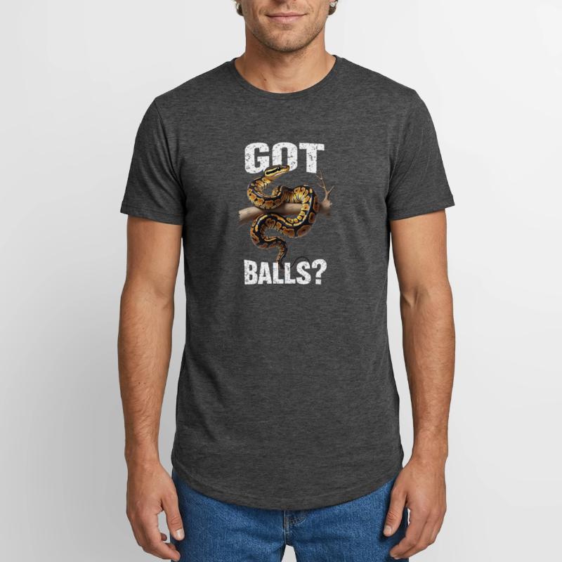 Königspython Schlangen Liebhaber Terrarium Python Long Fit Männer T-Shirt