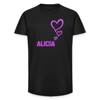 Alicia as a name - Long Fit Men's T-Shirt - black - Front - AI Model Male 185 light (185cm)