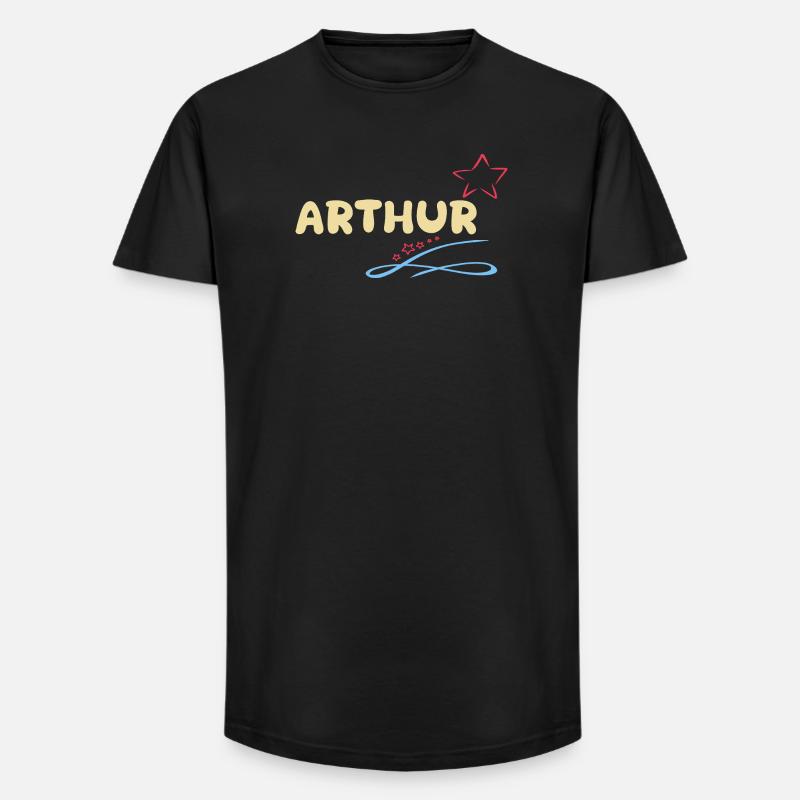 Arthur - Long Fit Männer T-Shirt - Schwarz