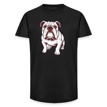 Bouledogue Bouledogue d’Amérique - T-shirt coupe longue homme - noir - Devant - AI Model Male 185 light (185cm)