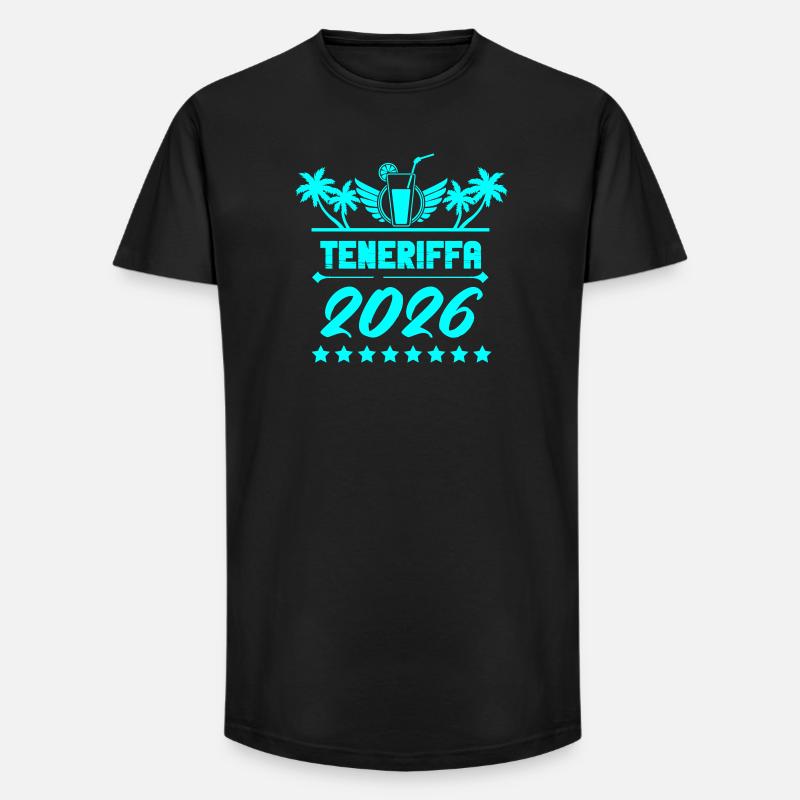 Teneriffa 2026 Ö-resa - T-shirt herr med lång passform - svart