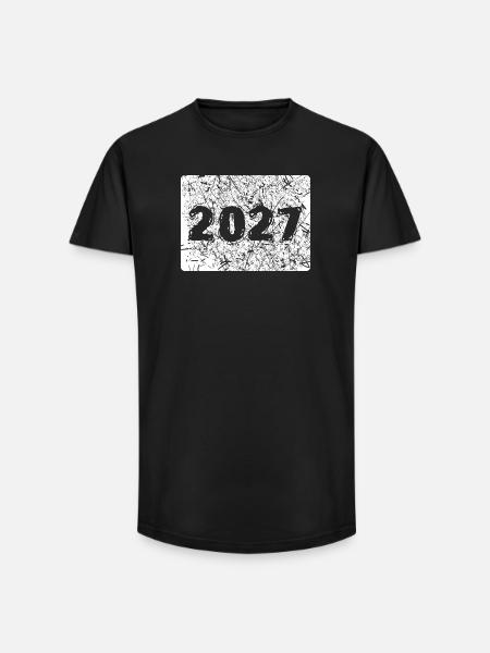 Année 2027 - T-shirt coupe longue homme - noir