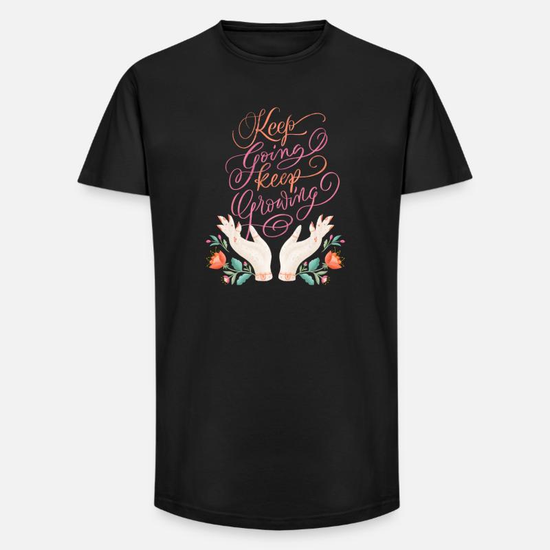 Keep Going. Keep Growing. - Long Fit Männer T-Shirt - Schwarz