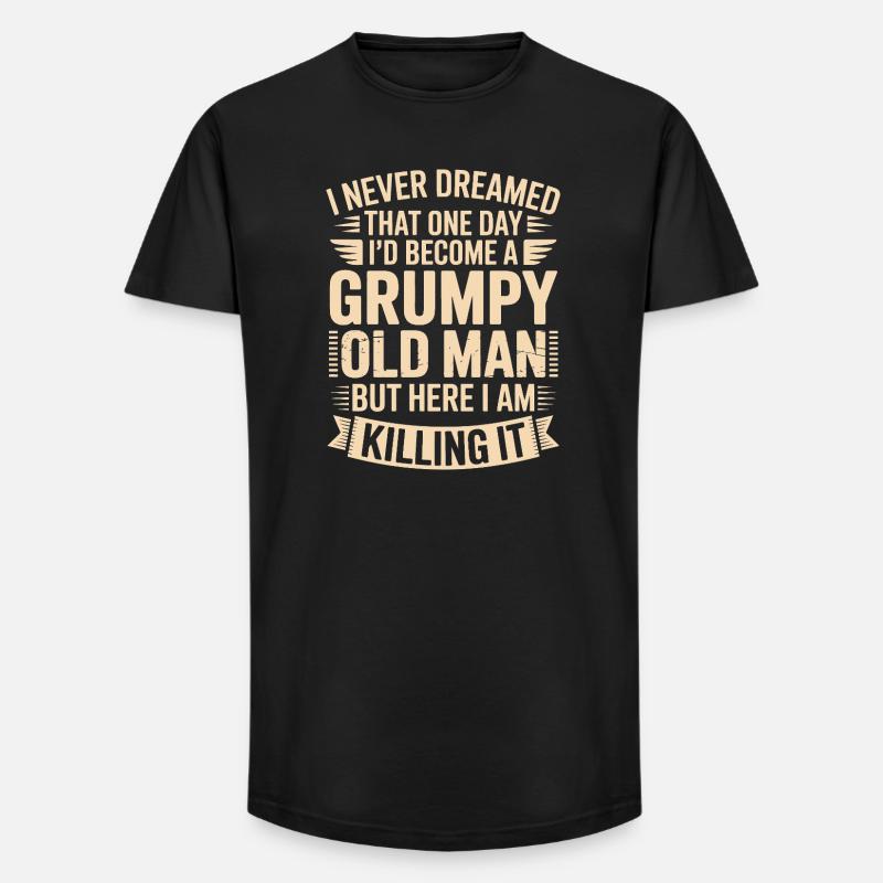Grumpy Old Man Killing It - T-shirt coupe longue homme - noir