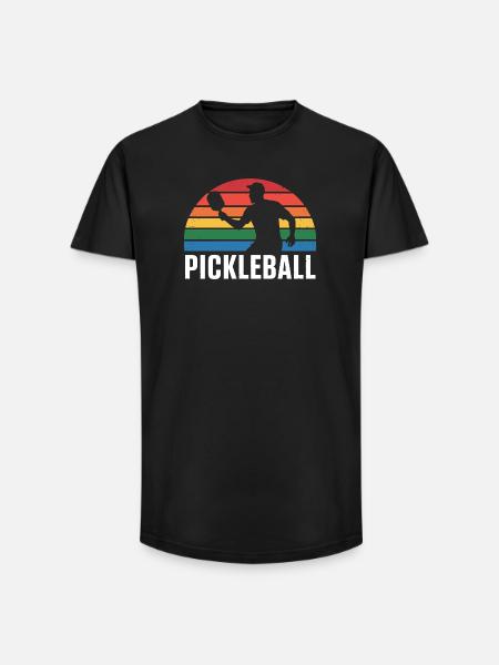 Pickleball Sunset Silhouette - Long Fit Men's T-Shirt - black