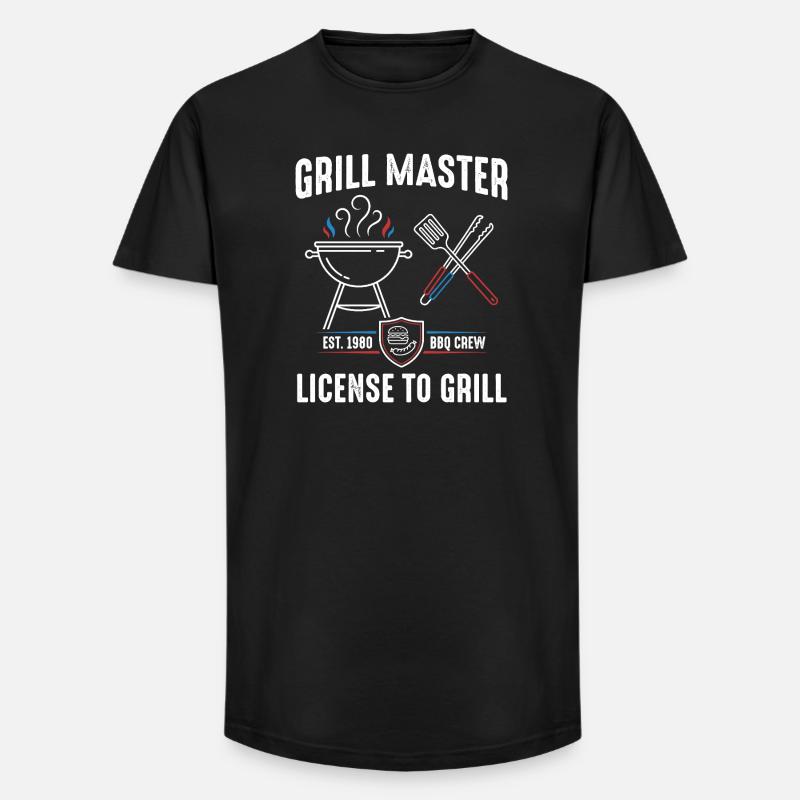 Grill Master Lizenz zum Grill - Long Fit Männer T-Shirt - Schwarz