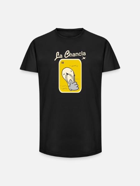 Slippers funny - Long Fit Men's T-Shirt - black