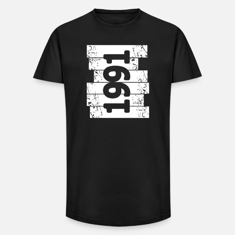 1991 - Long Fit Männer T-Shirt - Schwarz