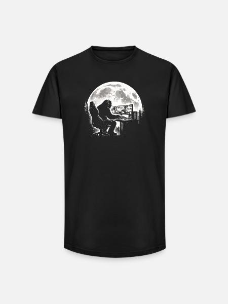 Bigfoot Gamer - Long Fit Men's T-Shirt - black