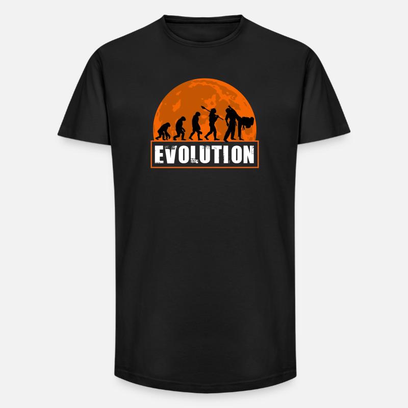 Judo Evolution Martial Arts Sonnenuntergangs-Silhouette - Long Fit Männer T-Shirt - Schwarz