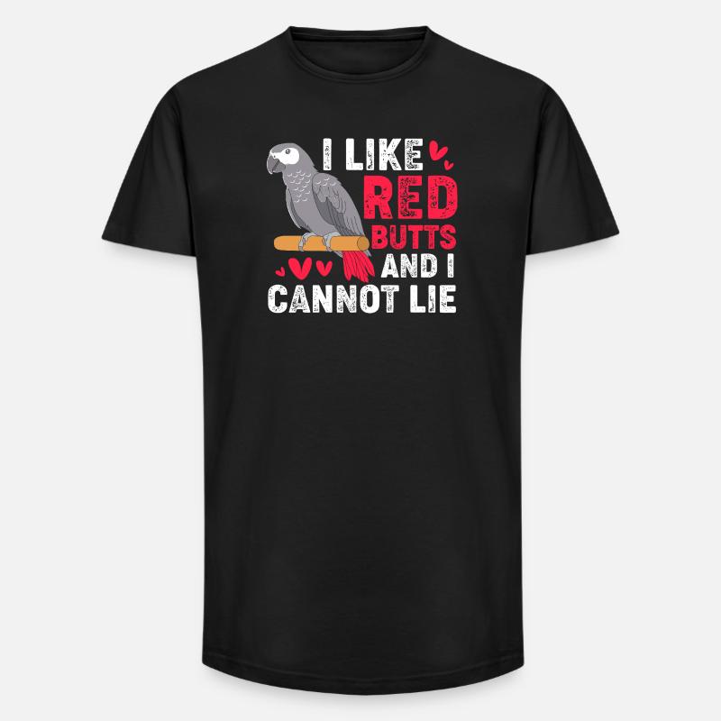 Papagei Grau - Long Fit Männer T-Shirt - Schwarz