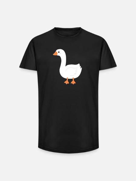 Goose Cartoon Orange Beak - Long Fit Men's T-Shirt - black