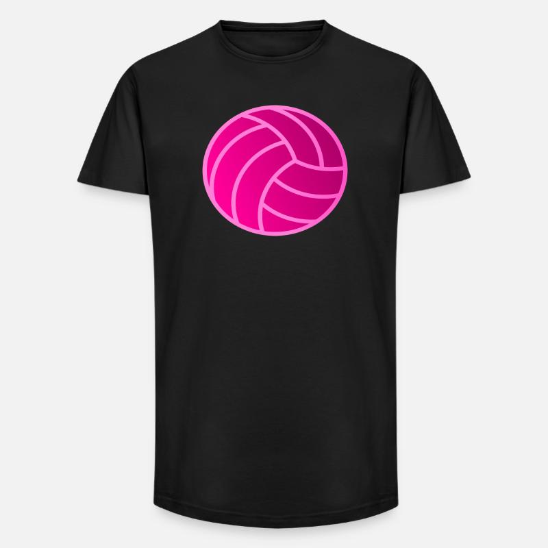 Pinker Volleyball - Long Fit Männer T-Shirt - Schwarz
