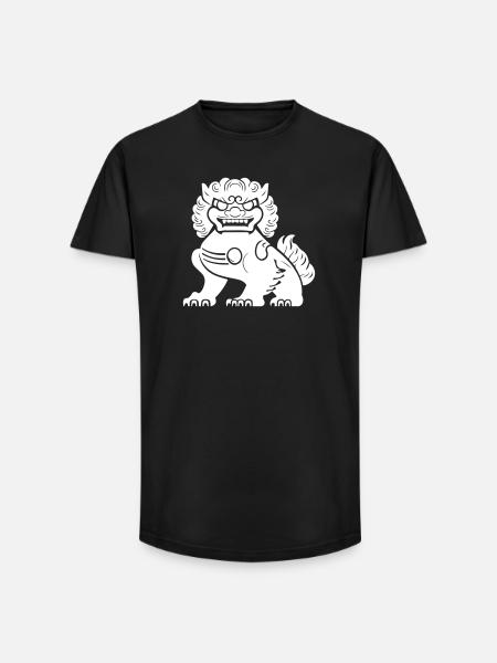 Chinese Lion - Long Fit Men's T-Shirt - black