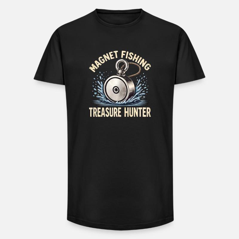 Magnetfischen Schatzjaeger - Long Fit Männer T-Shirt - Schwarz