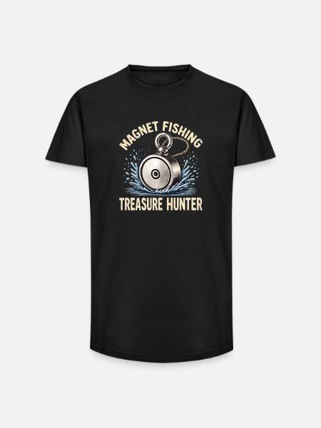 Magnetfischen Schatzjaeger - Long Fit Männer T-Shirt - Schwarz