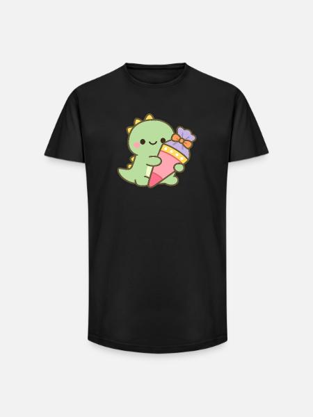 Schulkind Dino Einschulung Geschenk - Long Fit Männer T-Shirt - Schwarz