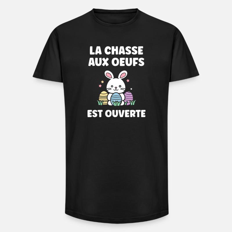 Eiersuche - Long Fit Männer T-Shirt - Schwarz