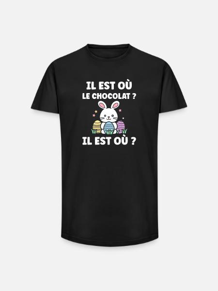 Where is the chocolate - Long Fit Men's T-Shirt - black
