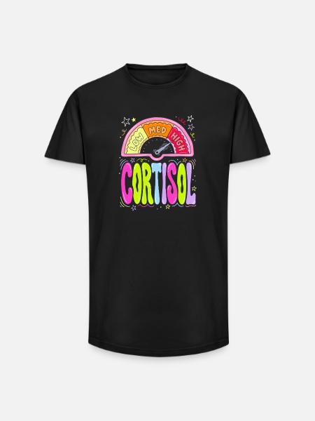 Cortisol Pegel Dashboard - Long Fit Männer T-Shirt - Schwarz