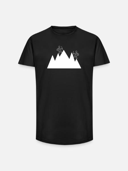 Mountaineer Lines Silhouette - Long Fit Men's T-Shirt - black