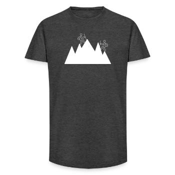 Mountaineer Lines Silhouette - Long Fit Men's T-Shirt - charcoal grey - Front - AI Model Male 185 light (185cm)