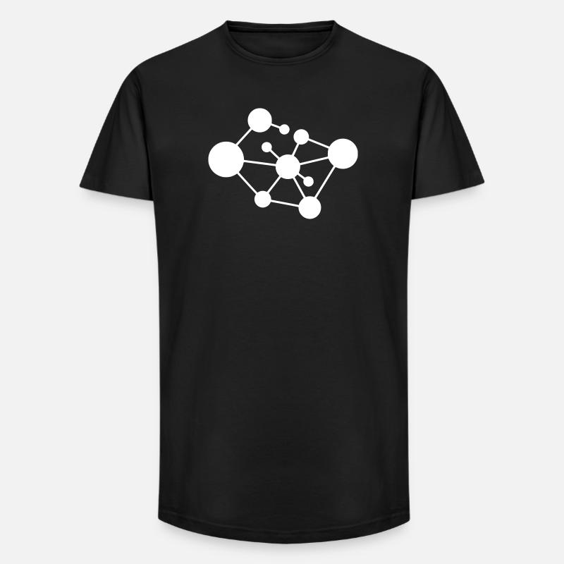 Molecule Network Connection - Long Fit Men's T-Shirt - black