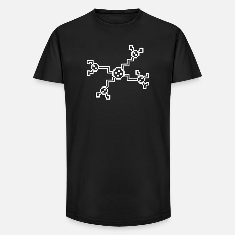 Neuron Nerve Cell Pixel 8-Bit - T-shirt coupe longue homme - noir
