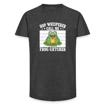 Attrape-grenouilles, Chuchoteur de houlettes, appelle-moi grenouille - T-shirt coupe longue homme - charbon - Devant - AI Model Male 185 light (185cm)