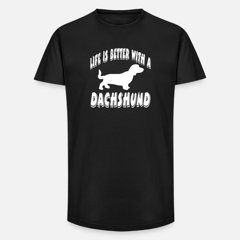 Dackel - Long Fit Männer T-Shirt - Schwarz