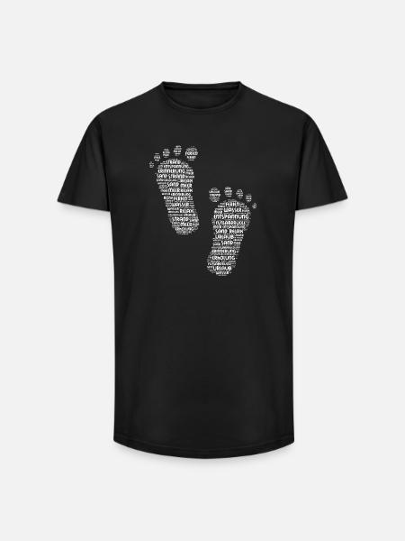 Feet, Barefoot, Big Feet, Footprint, Footprints - Long Fit Men's T-Shirt - black