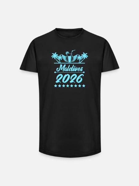 Maldives 2026 Strandtraum - Long Fit Männer T-Shirt - Schwarz