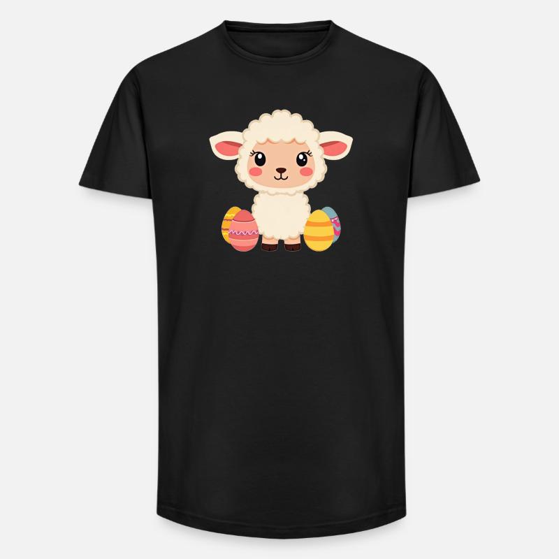 Schaf an Ostern  - Long Fit Männer T-Shirt - Schwarz