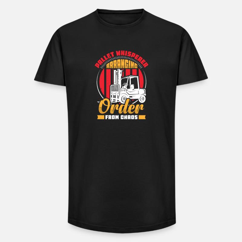 Staplerfahrer Englisch Spruch Stapler - Long Fit Männer T-Shirt - Schwarz