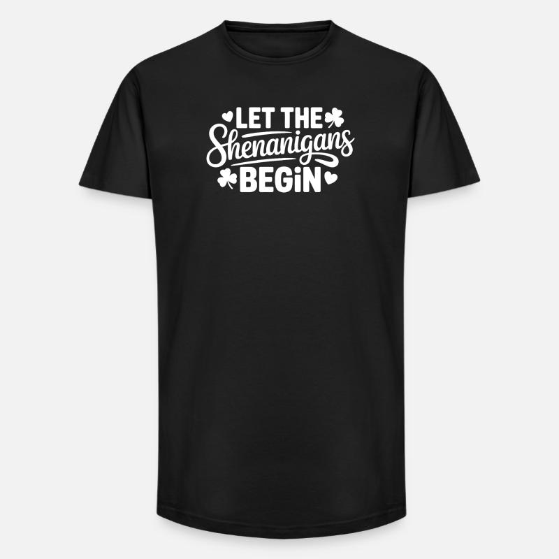 Shenanigans Begin: Playful Phrase Tee - Long Fit Men's T-Shirt - black