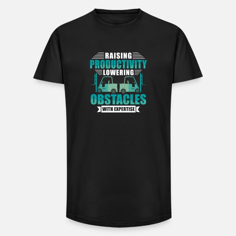 Staplerfahrer Englisch Spruch Stapler - Long Fit Männer T-Shirt - Schwarz