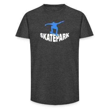 SKATEPARK - Long Fit Männer T-Shirt - Anthrazit - Vorne - AI Model Male 185 light (185cm)